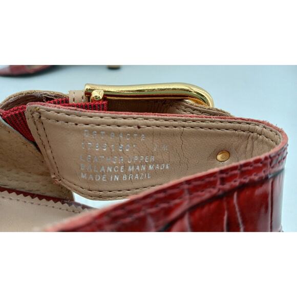 Franco Sarto Detract 2 Women's Leather Sandals Beige/Maroon Block Heels 9 M - Picture 7 of 14